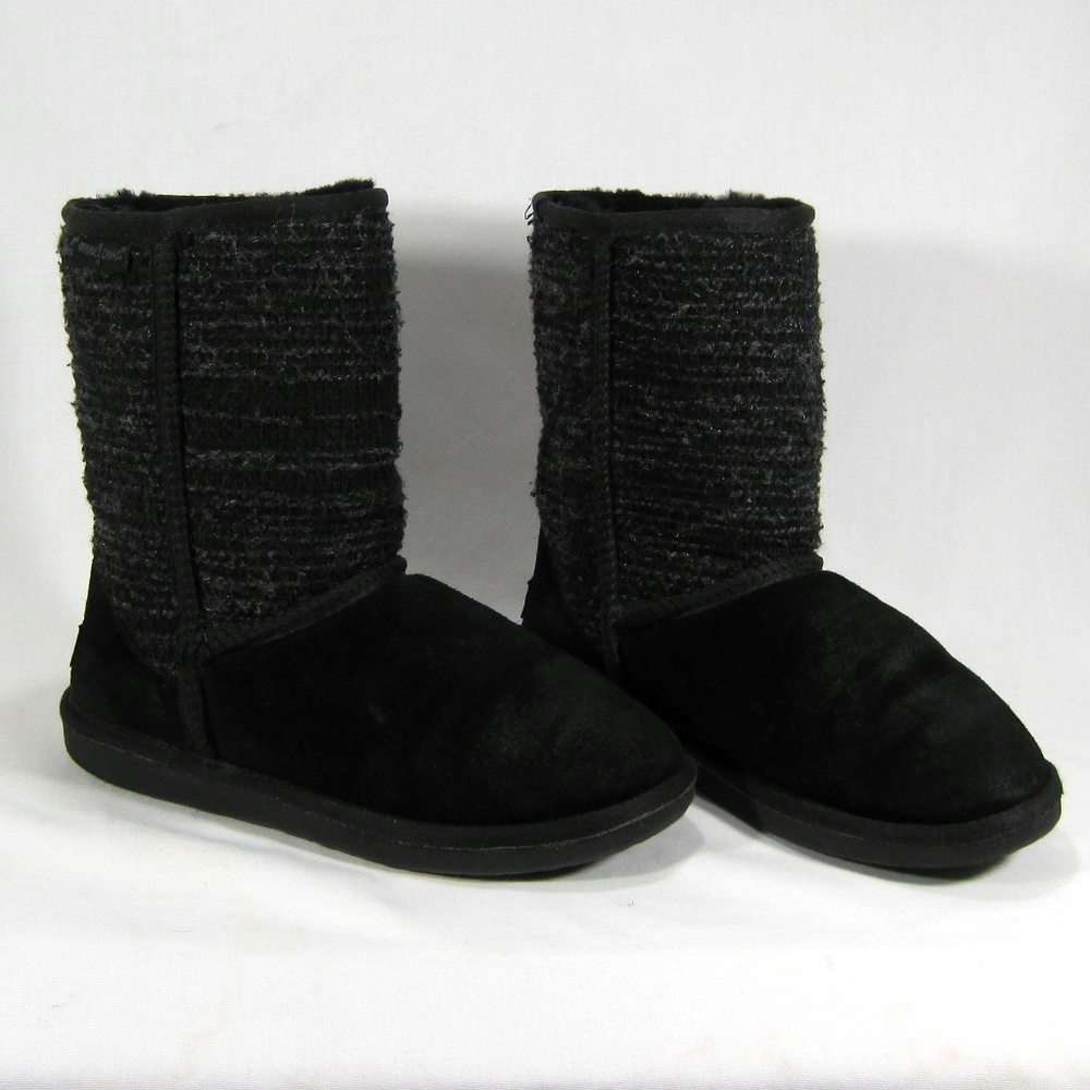 Minnetonka Blk Suede/Sheepskin Winter Boots Sz: 6M